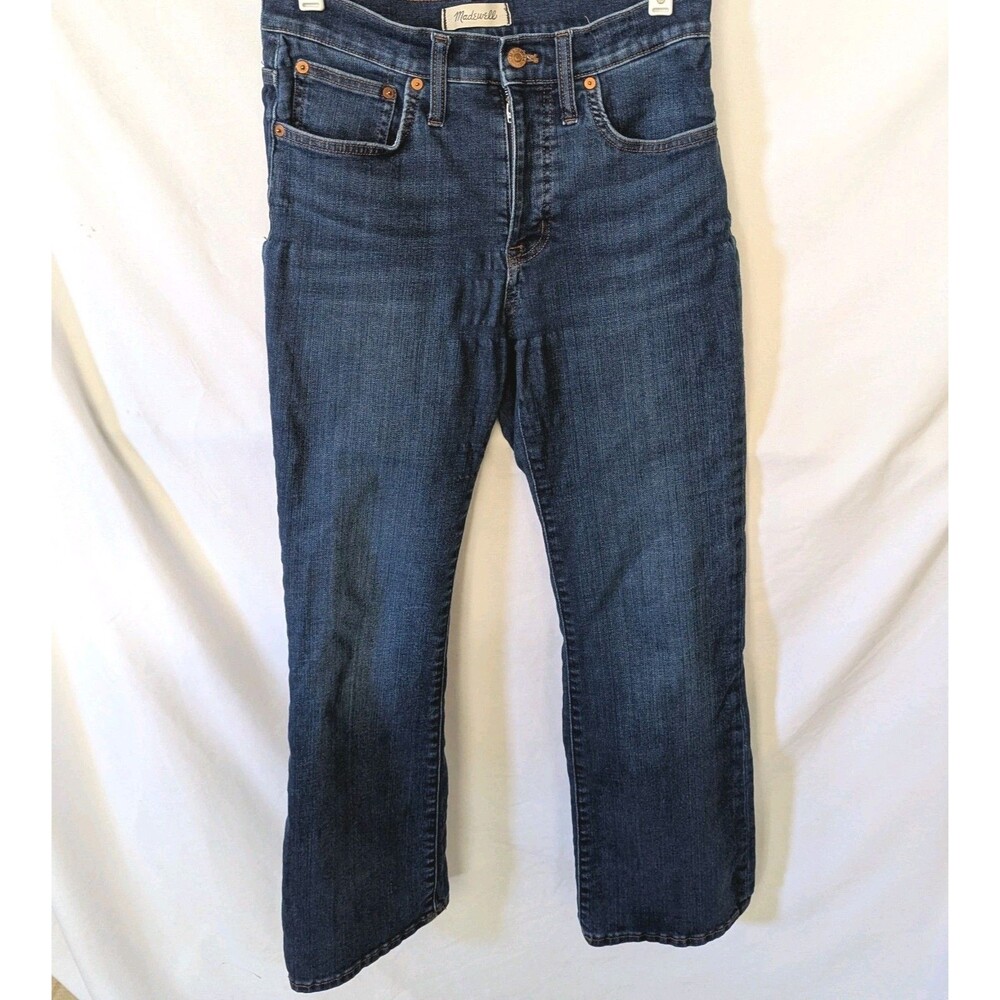 Madewell Blue Jeans Women's Mid-Rise Kick Out Boot Cut Stretch Denim Size 27